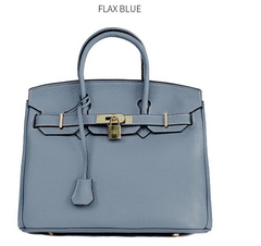 Platinum Lychee Textured Cowhide Handbag
