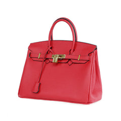 Platinum Lychee Textured Cowhide Handbag