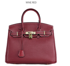 Platinum Lychee Textured Cowhide Handbag