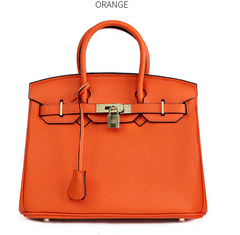 Platinum Lychee Textured Cowhide Handbag