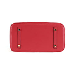 Platinum Lychee Textured Cowhide Handbag
