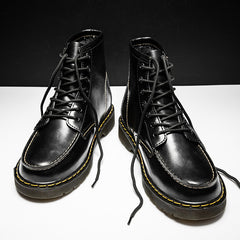 Men's High-Top Cowhide Martin Trendy Tooling Boots