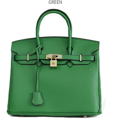 Platinum Lychee Textured Cowhide Handbag