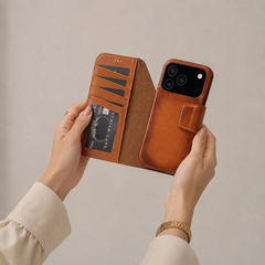 Brea iPhone 18 Pro Full-Grain Leather Wallet Case