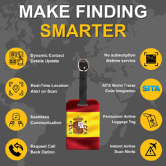 Smart Bag Security Tag - Spain Flag [Pack 2]
